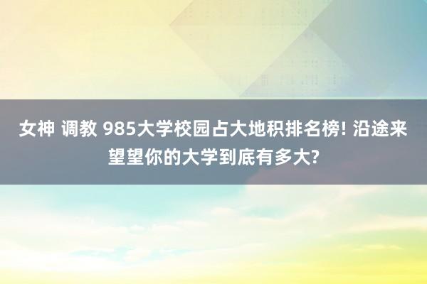 女神 调教 985大学校园占大地积排名榜! 沿途来望望你的大学到底有多大?
