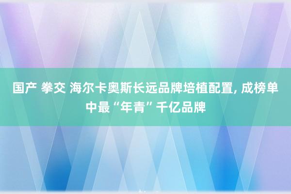 国产 拳交 海尔卡奥斯长远品牌培植配置， 成榜单中最“年青”千亿品牌