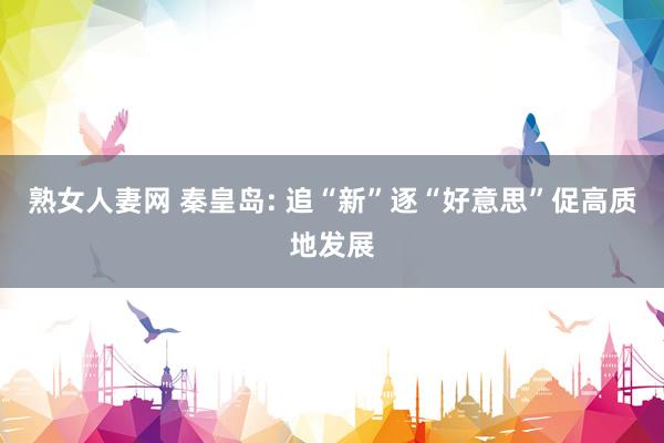 熟女人妻网 秦皇岛: 追“新”逐“好意思”促高质地发展